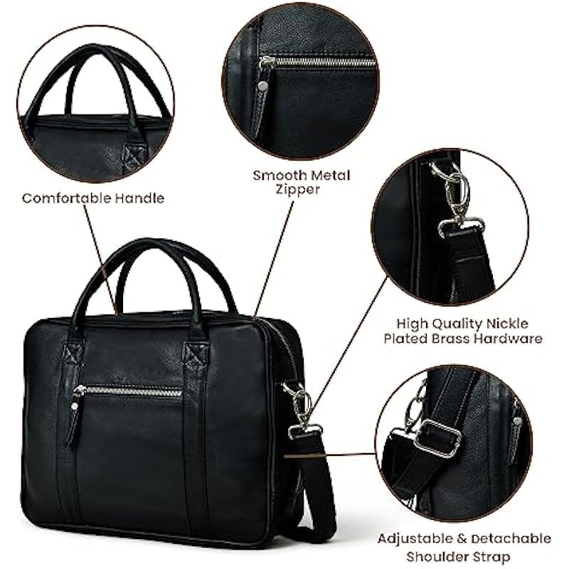 Leather Briefcases for Men and Women Travel Messenger Bag Laptop Bag Business Vintage Leather Best Office Satchel Bag