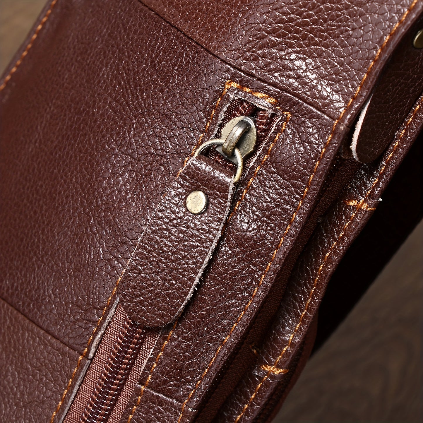 Genuine Leather Sling Bag for Men & Women - Adjustable 41.33" Crossbody Chest Pack with Multiple Zippered Compartments