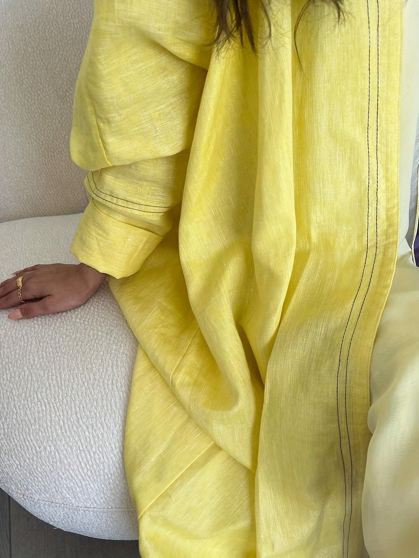 1pc Middle Eastern Women's Elegant Long Sleeve Arabic Abaya - Loose Fit H-Line Long Robe with Solid Color, Hand Wash/Dry Clean, All-Season Traditional Attire, Modest Fashion | Flowing Garment