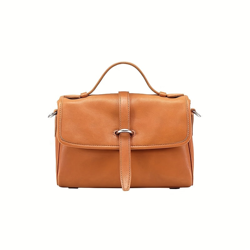 Genuine Leather Satchel Postman Cow Genuine Leather Vintage Postman Bag Women's Commuting Single Shoulder Crossbody Bag Niche Bag