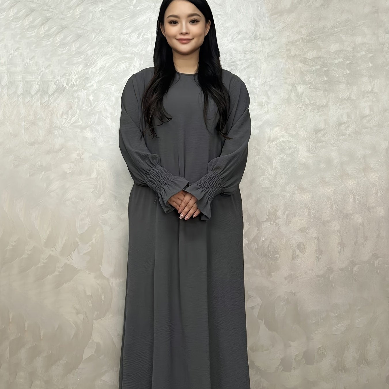 Soft Crepe Material With Pocket Muslim Lady Abaya Prayer Abaya