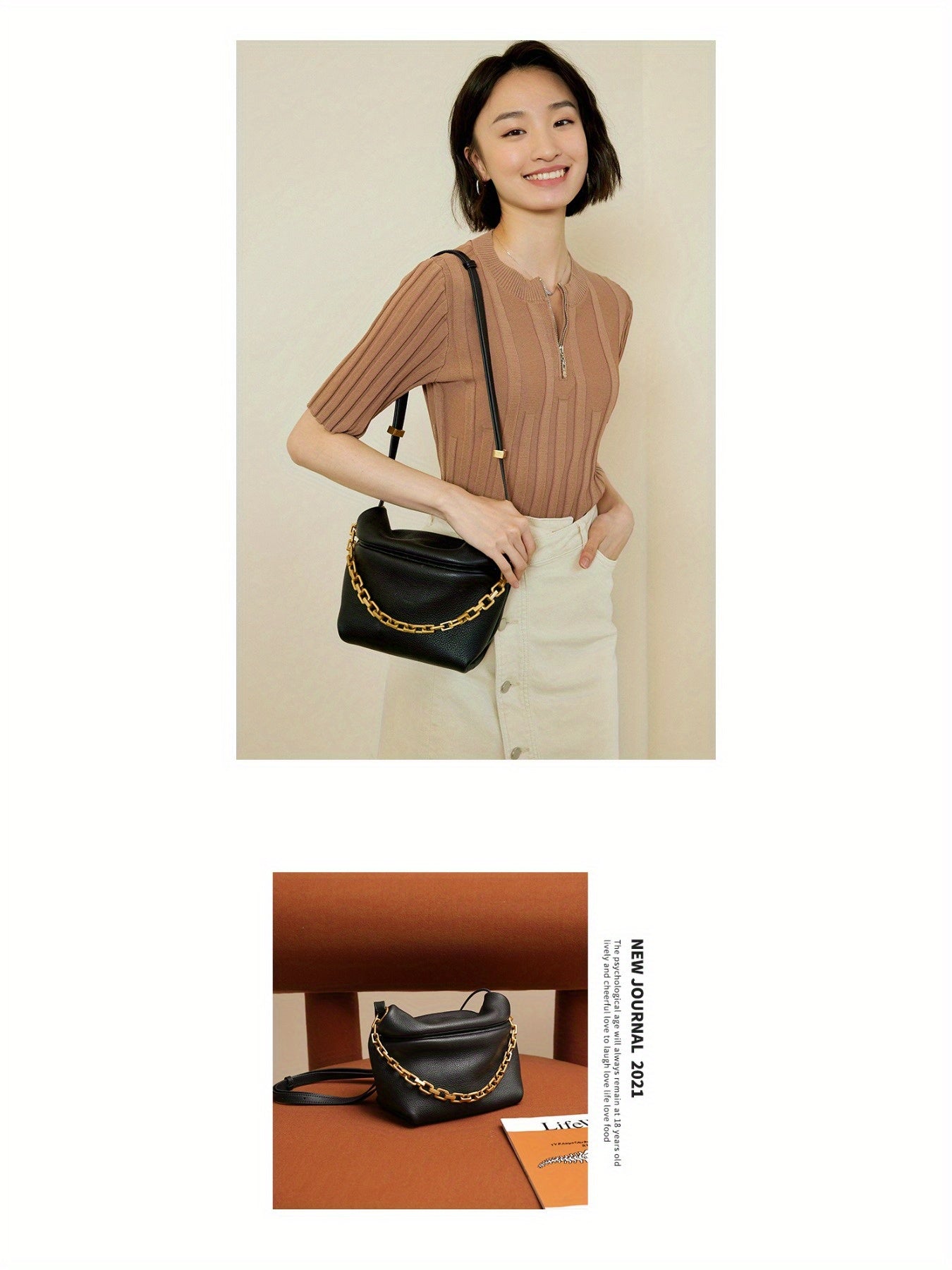 2025 New Women's Bag, Leather Crossbody Pleated Cloud Messenger Bag, Fashionable Chain Dumpling Bag, Single Shoulder Crossbody Bag