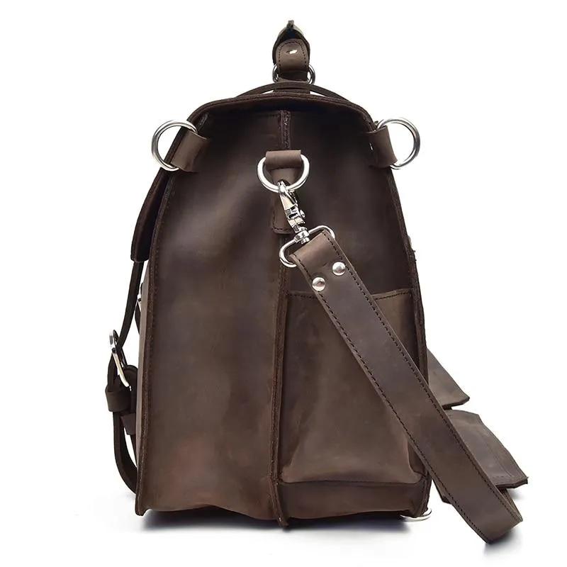 The Gustav Messenger Bag | Large Capacity Vintage Synthetic Leather Backpack for Men with Multiple Compartments
