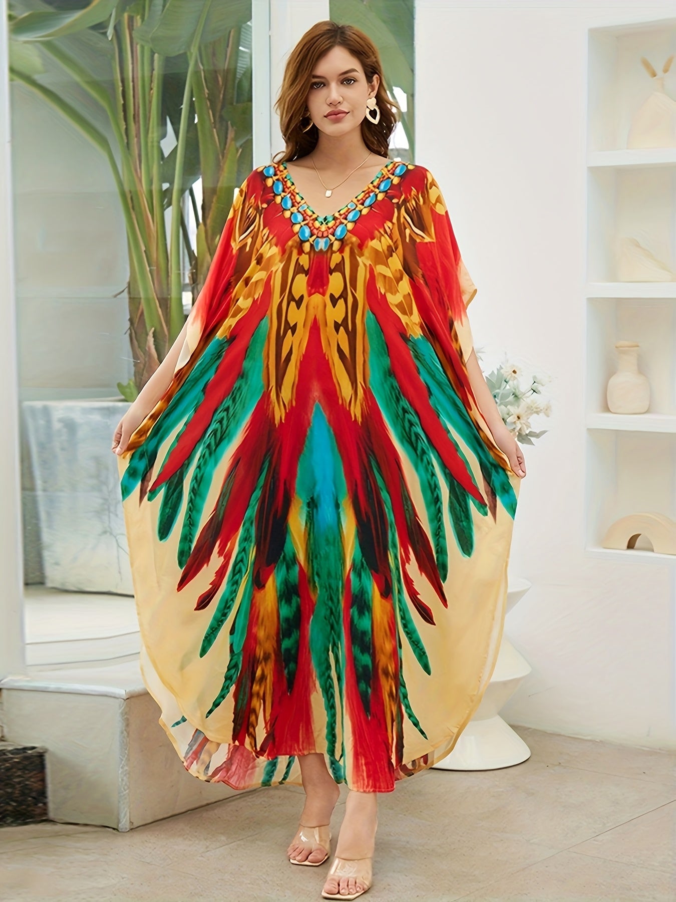 Women Long Kaftan Clothing Roomy Homewear Oversized Maxi Kimono Cover Ups Robes Women Long Kaftan Clothing Roomy Homewear Oversized Maxi Kimono Cover Ups Robes