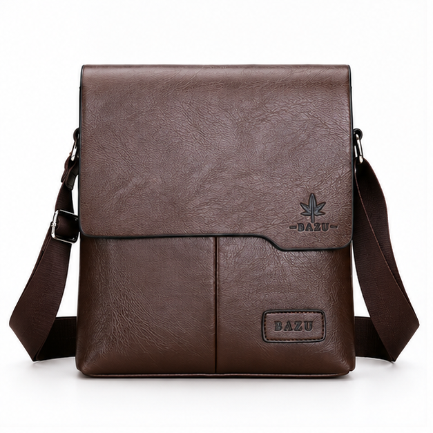 Brown Leather Crossbody Messenger Bag