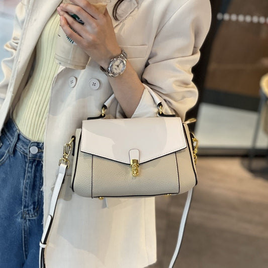 Leather Shoulder Bag Leather Women's Shoulder Bag | Convertible Crossbody / Handbag with Golden-Tone Hardware, Large Capacity & Zipper Closure