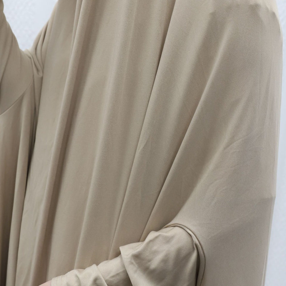 Women's Middle Eastern Baju Abaya Dress - Solid Color Hooded Robe with Bat Sleeves, Modest Traditional Long Gown for Daily & Formal Wear, Comfortable & Versatile Elegant Islamic Attire