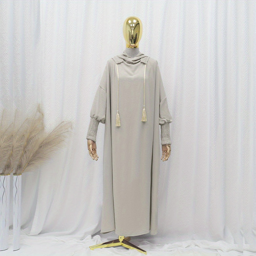 Women's Islamic Prayer Dress & Modest Jibab Abaya - Soft Pink (Pastel) Full Coverage Hijab Robe with Sleeves, for Ramadan, Travel, Daily Prayer - Muslim Kaftan, Muslimah Clothing, Modestwear Outfit, Elegant Drape, Breathable Fabric