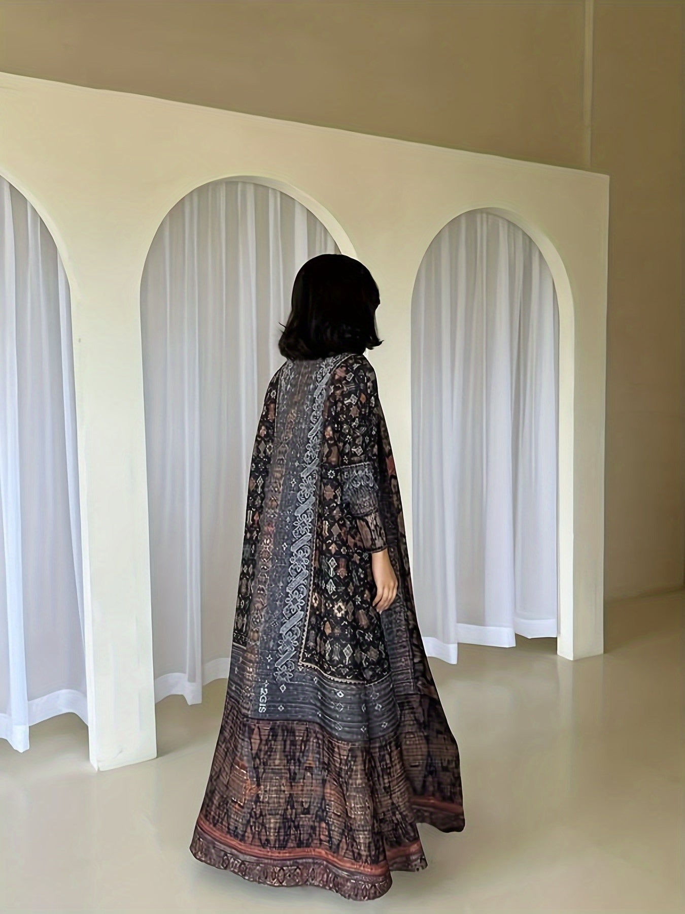 Women's Islamic Arabic Abaya - Elegant Middle Eastern Long Coat Cape, Machine Washable Islamic Dress in Black/Red/Brown/Gray/Beige/White/, for Eid, Hajj, Ramadan - Modest Muslim Clothing