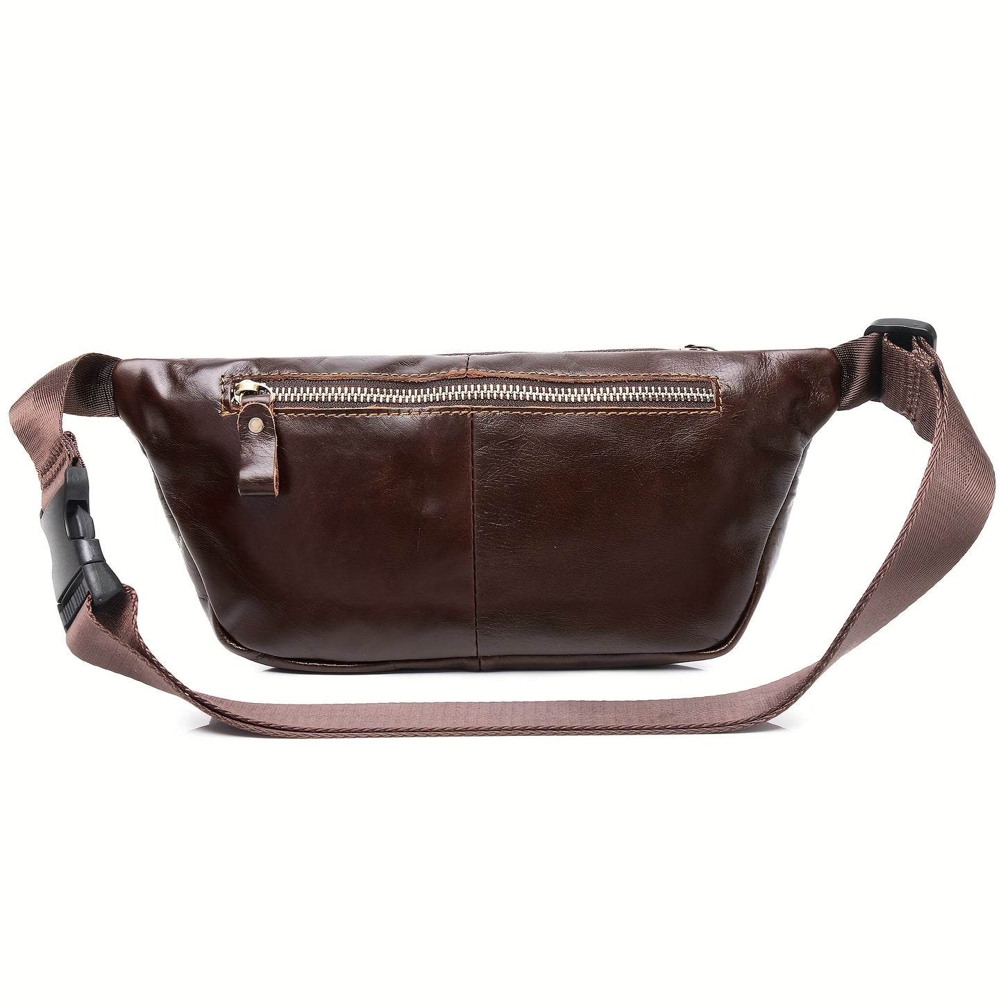 Genuine Leather Belt Bag Fanny Pack For Men Women Hip Bum Bag Belt Slim Cell Phone Purse Wallet Crossbody Sling Pouch Brown