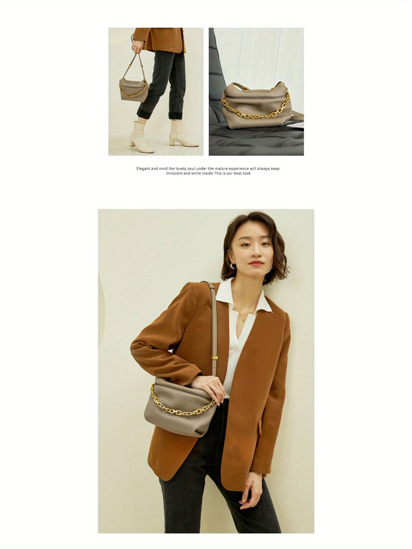 2025 New Women's Bag, Leather Crossbody Pleated Cloud Messenger Bag, Fashionable Chain Dumpling Bag, Single Shoulder Crossbody Bag