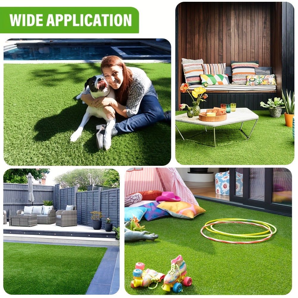 Artificial Grass Turf, 1.77 Inch Dog Grass Mat with Drain Holes Fake Grass Rug Outdoor Indoor, Realistic Artificial Lawn Carpet Garden Landscape Balcony Patio Backyard