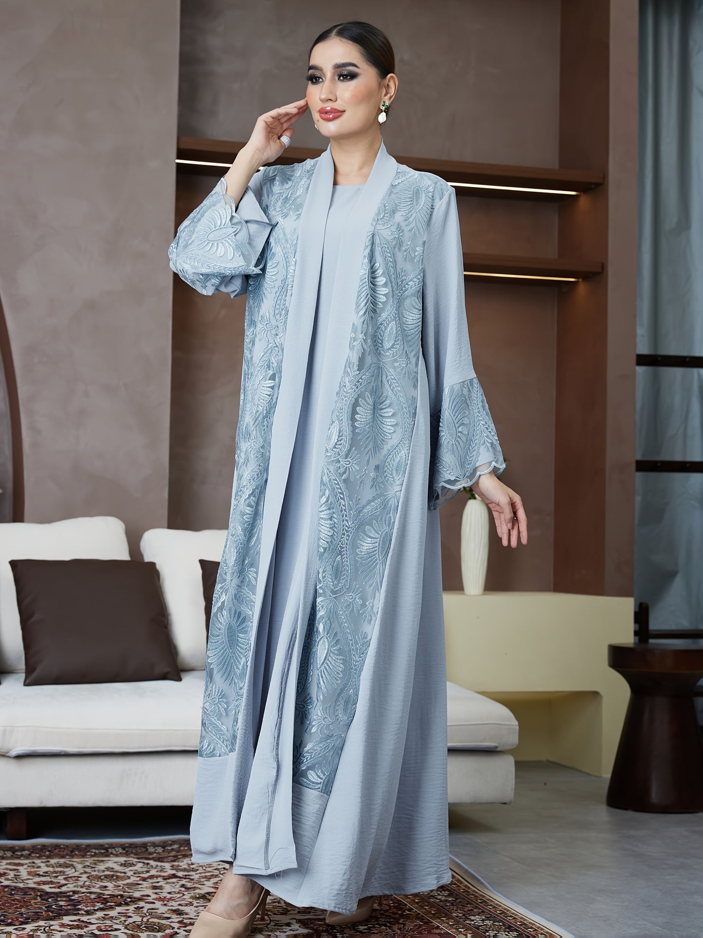 New Abaya for Ramadan, Middle Eastern Arabic Robe, Saudi Arabia, Turkish Muslim Women'S Floral Dress with Comfortable Breathable Fabric, High-End Fashion Paisley Pattern