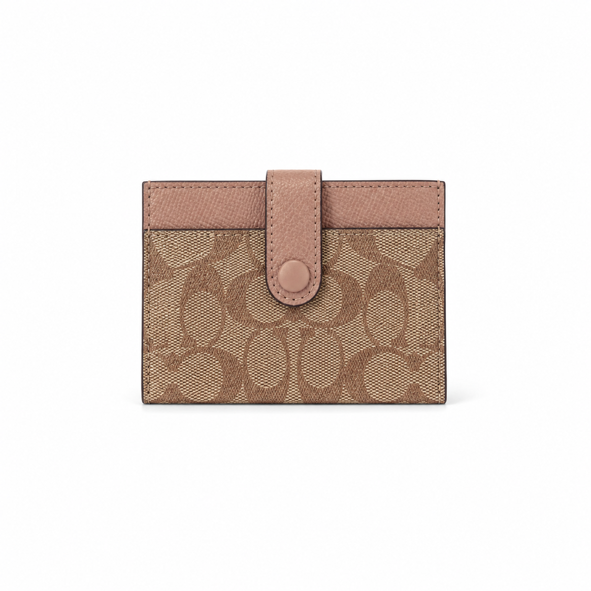 Monogram Pattern Slim Card Holder Wallet