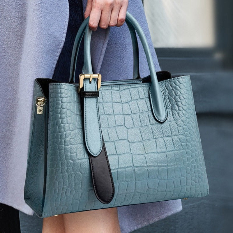 2025 New Genuine Leather Women's Crossbody Bag - Large Capacity Detachable Strap Handbag, Elegant Office & Daily Commuting Purse with Zipper Closure