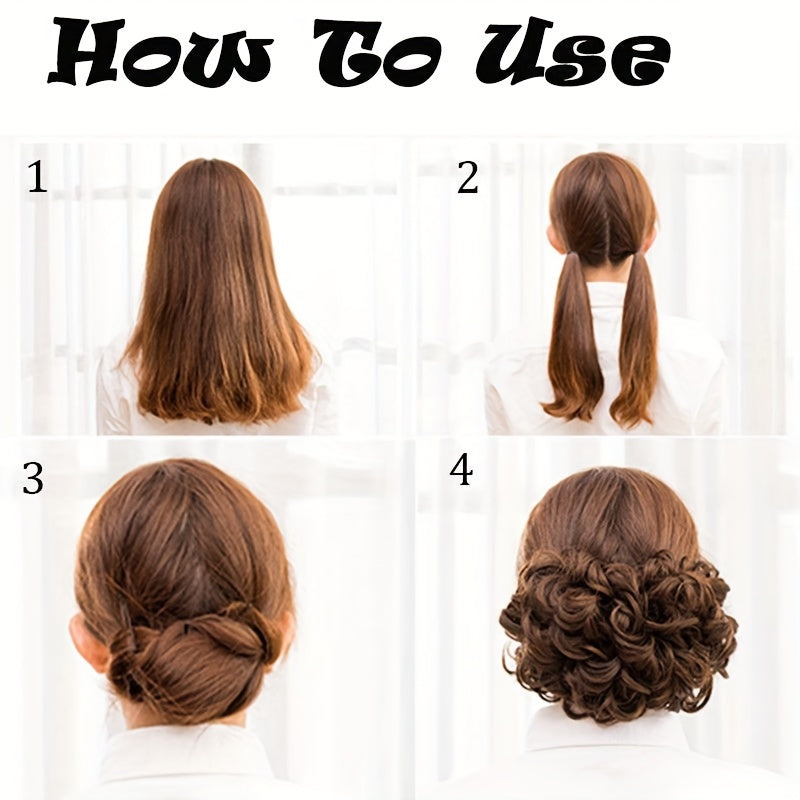 Curly Bun Extensions Scrunchie Combs In Messy Bun Hair Piece For Women