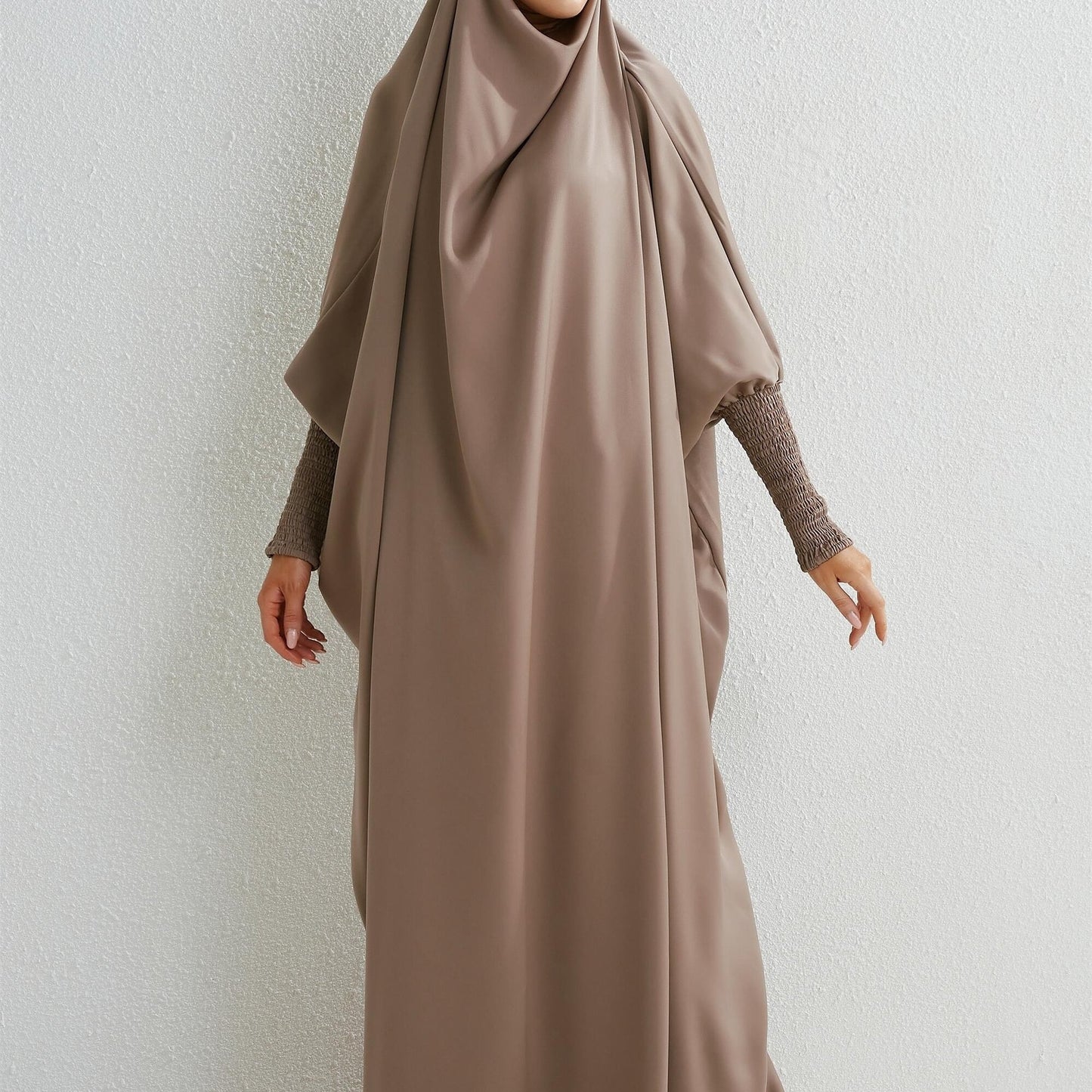 Ramadan Solid One-Piece Prayer Modest Abaya Burkha - Modest Full Length Dress With Hijab - For Women - Suitable for Ramadan & Islamic Events - Perfect Gift for Muslim Women