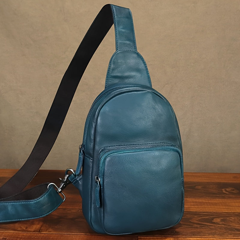 Genuine Leather Sling Bag For Women And Men Vintage Full Grain Leather Sling Backpack, Crossbody Bag