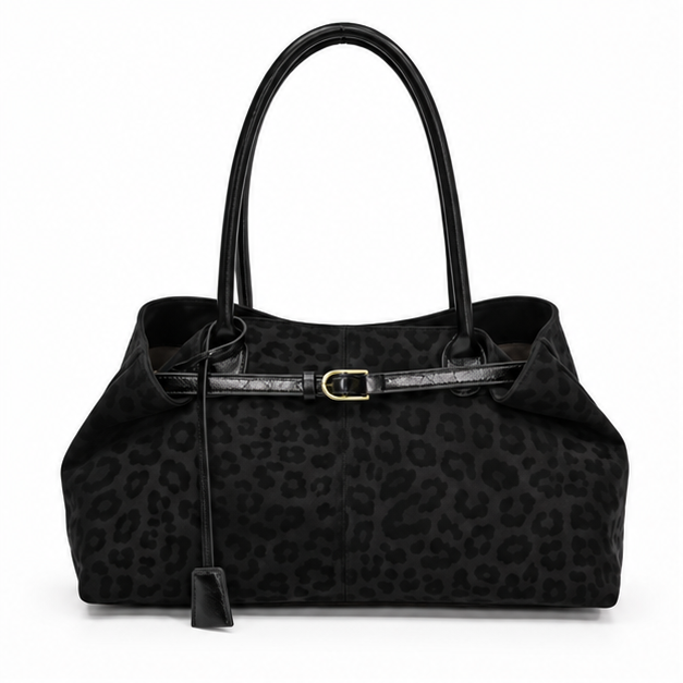 Black Leopard Print Luxury Shoulder Bag