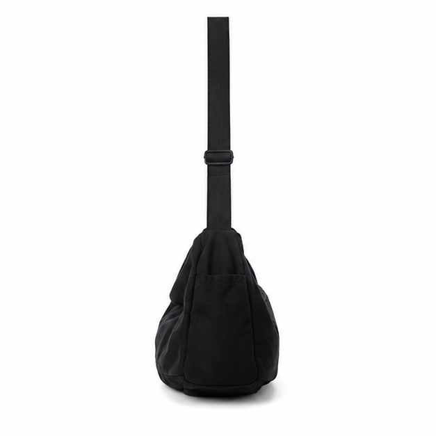 Black Slouchy Adjustable Shoulder Bag