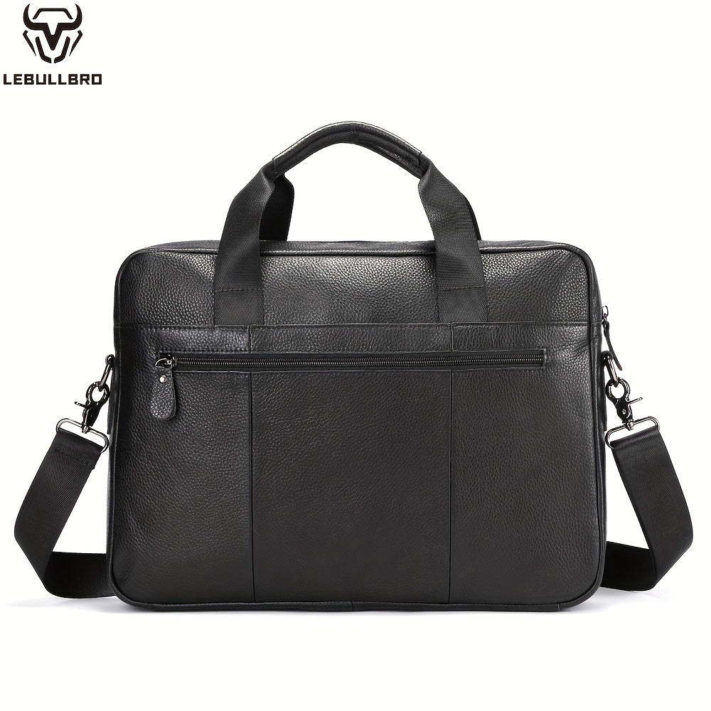 Men Top Layer Cowhide Leather Laptop Bag 100% Genuine Shoulder Messenger Leather Laptop Bag Business Handbag
