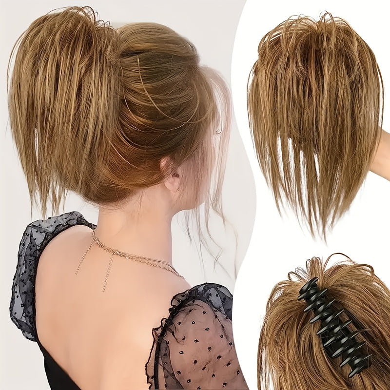 Messy Bun Hair Clip For Women | Straight Ponytail Extension 8inch Black