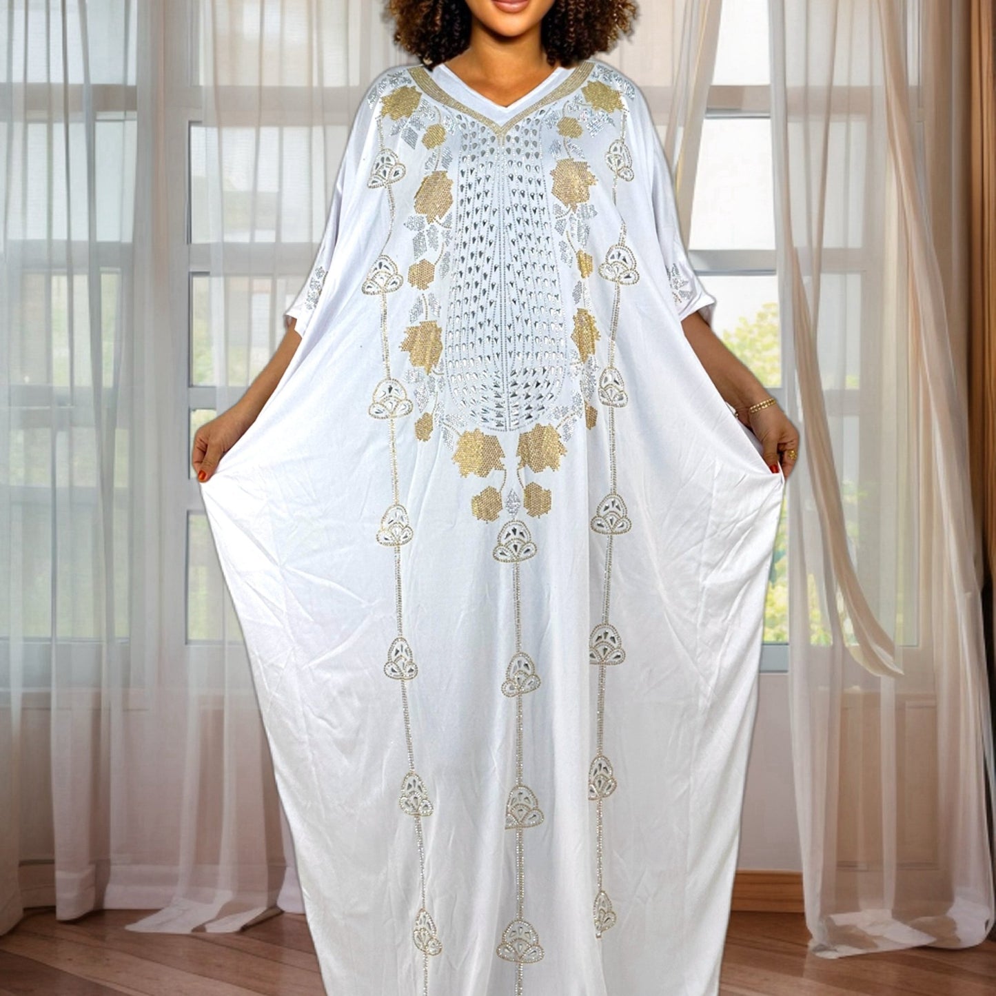 Plus Size, Women's Turkish Abaya Long Kaftan - Elegant Islamic Gown with Voluminous flowy design, Non-Transparent Full Coverage Dress for Everyday & Special Occasions
