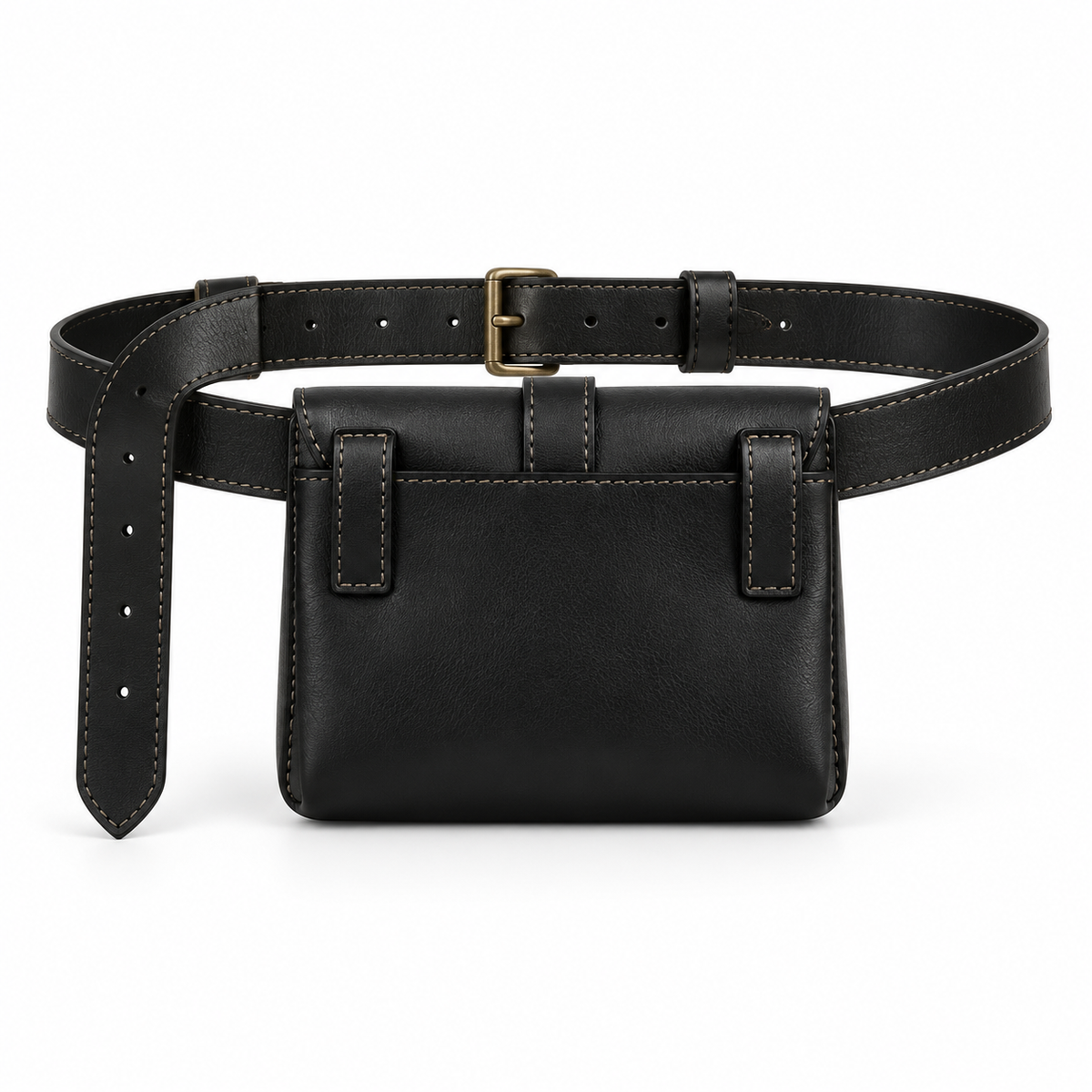 Vintage Black Studded Waist Belt Pouch