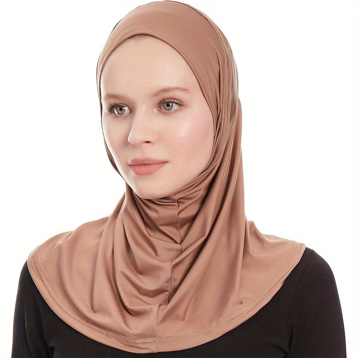 Women's Instant Bamboo Jersey Hijab Headscarf - Soft Non-Sticky Edge Islamic Scarf, Elegant Bohemian one-Piece Hijab for Everyday & Formal Wear, Easy to Maintain Muslim Head Covering for Women