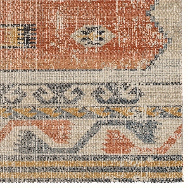Home Decor Great Zero Area Rugs Collection Ivory and Rust For Living Room, Bedroom, Entryways, Hallways, Kitchen, Home Office