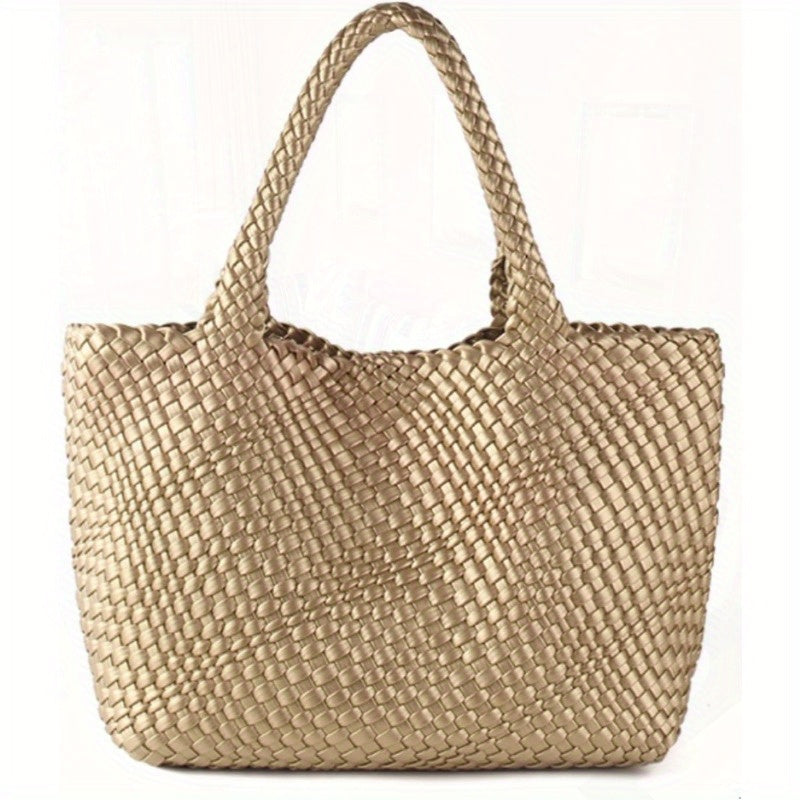 Woven Bag for Women Vegan Leather Handwoven Tote Bags with Purse Shopper Bag Large Shoulder bag
