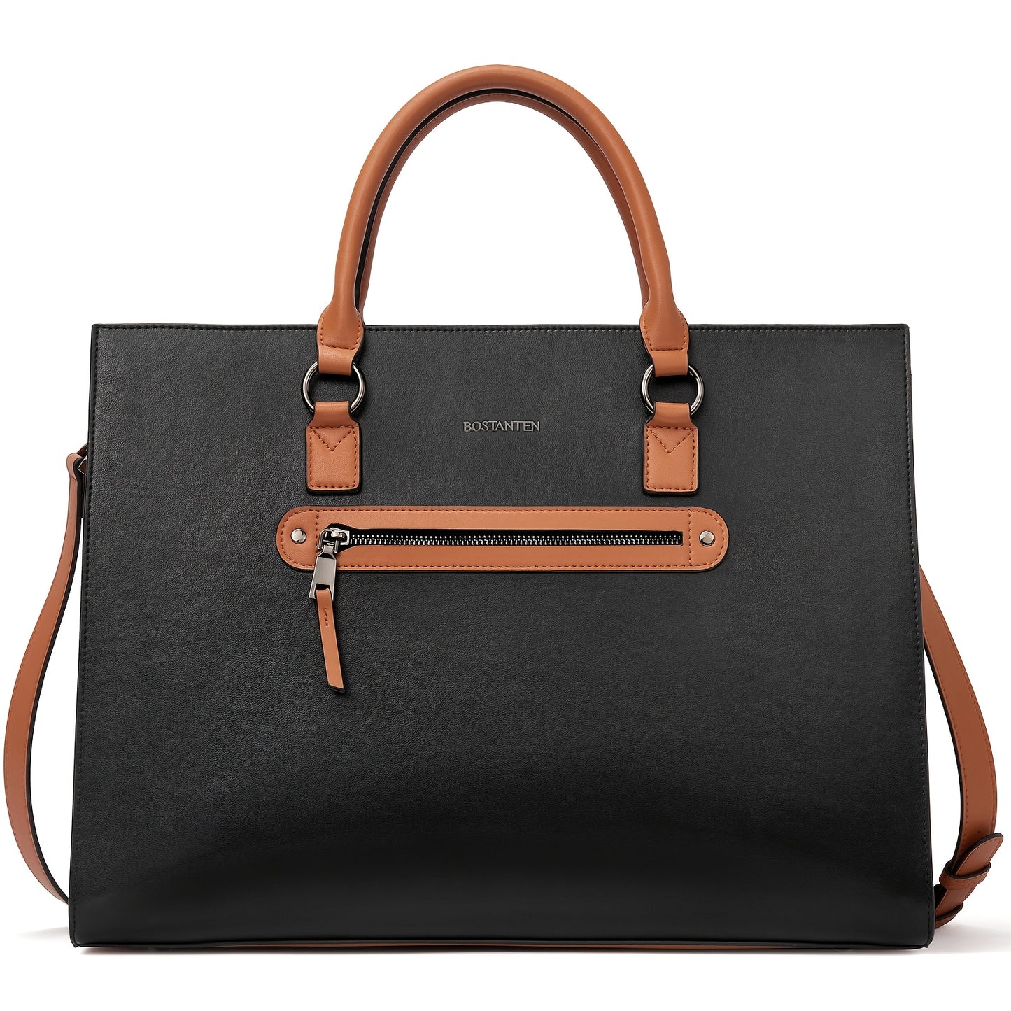 Leather Laptop Briefcase For Women Shoulder Bag 15.6 Inch Business Computer Tote Bag