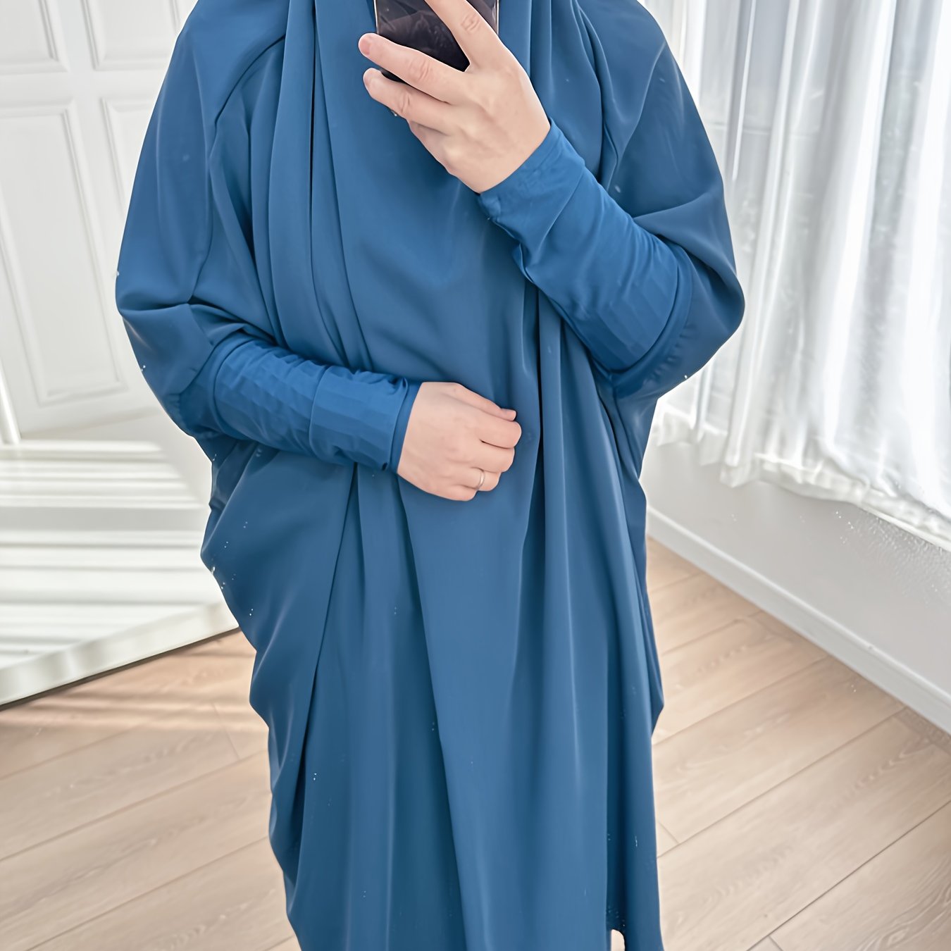 2pcs Dubai Islamic Muslim Women Jilbaab Abaya Long Skirt Pray Abaya Set for EID Ramadan