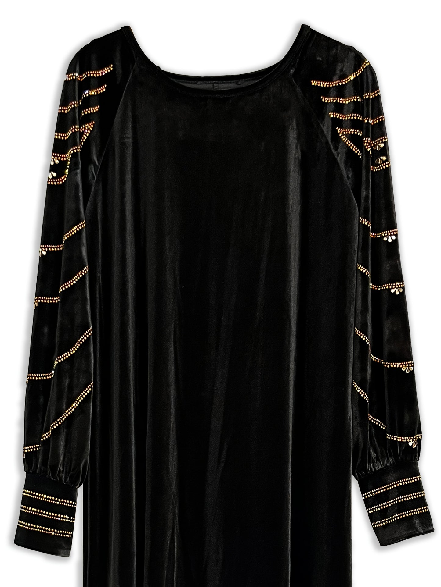Elegant Black Rhinestone-Embellished Long Turkish Abaya for Women - Elegant Sleeveless Midi with V-Neck, Perfect for Ramadan & Eid, Stylish Turkish And Arabic Fashion, Ramadan Dress