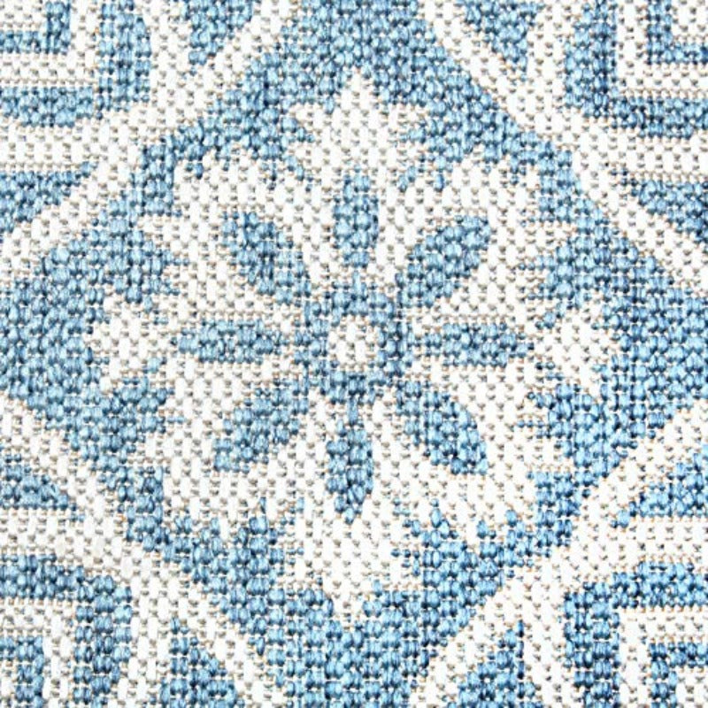 Patio Country Danica Transitional Geometric Indoor Outdoor Area Medium Rug Blue Grey 5'2x7'2