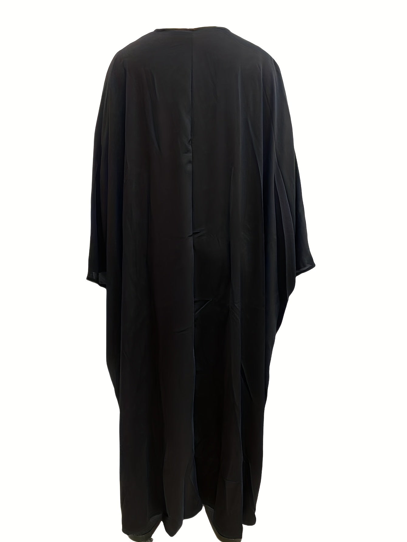 Elegant Middle Eastern Muslim Women's Long Sleeve Abaya Dress - Soft Lightweight Non-Stretch Fabric with Adjustable Waist Belt, Floor-Length Modest Robe for Spring/Summer, Hand Wash Only