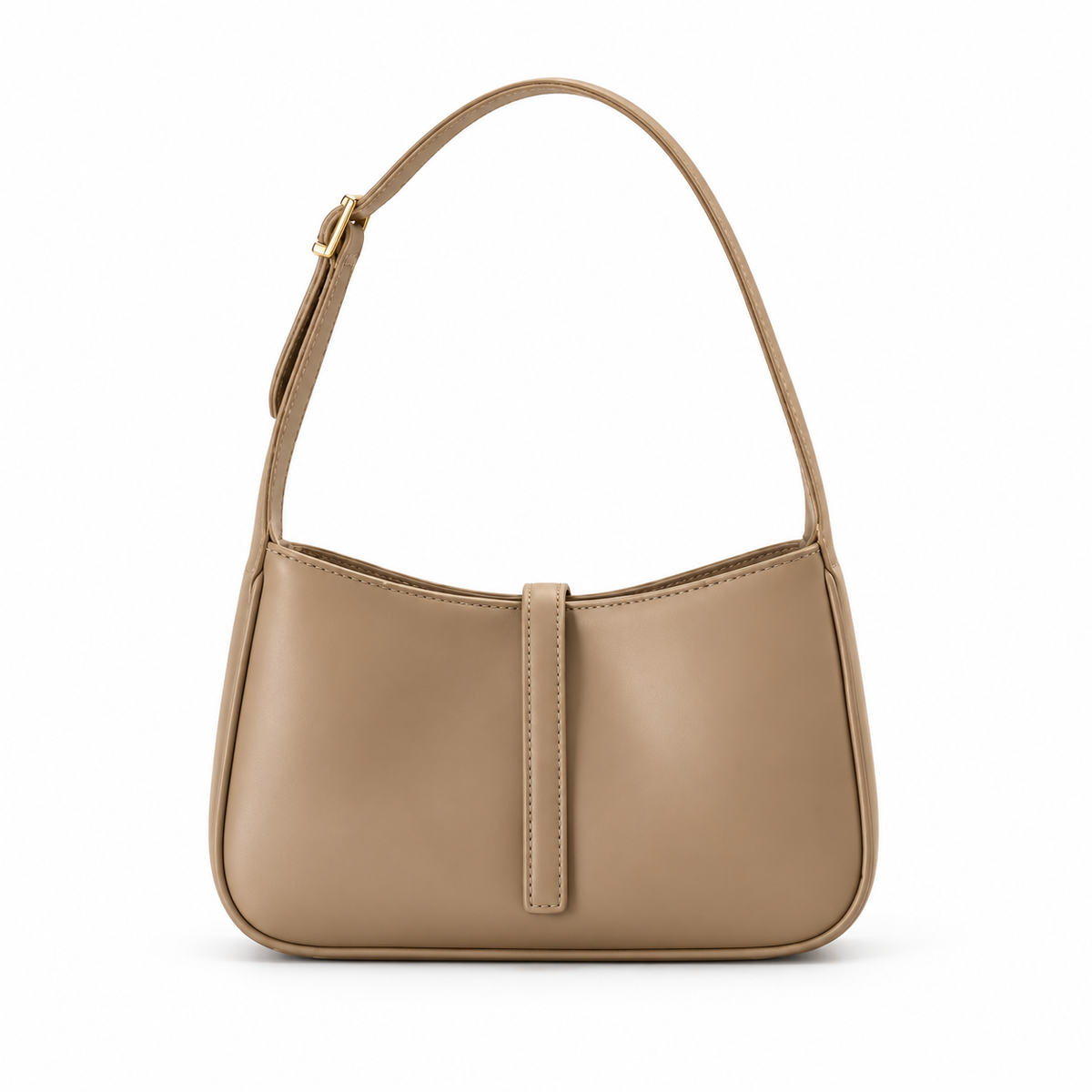 Elegant Minimalist Taupe Shoulder Handbag Design