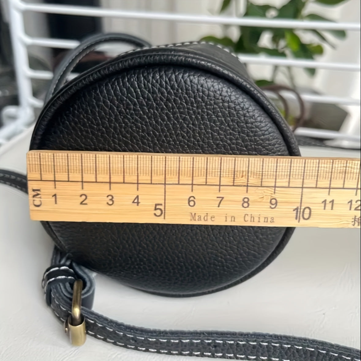 Genuine Leather Sling Crossbody Bag for Women - Adjustable Strap, Zipper Closure