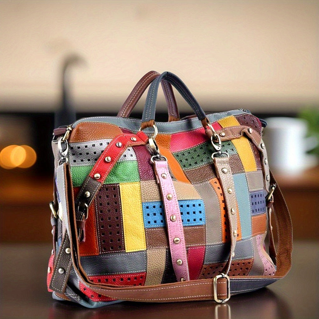 Tote Bag for Women - Large Capacity Cowhide Genuine Leather Crossbody Handbag