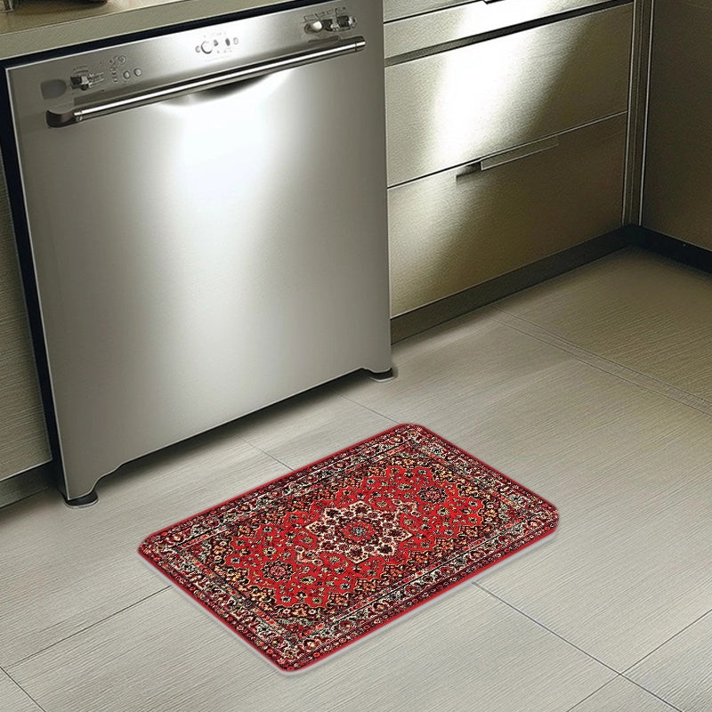 Traditional Persian Mat, Flannel, Washable Floor Mats, Soft And Non-slip, Door Floor Mat, Bathroom Floor Mat, Kitchen Floor Mat, Laundry Room, Bedroom, Living Room Mat, Low-fluff Door Mat, Indoor Door Carpet, Rugs