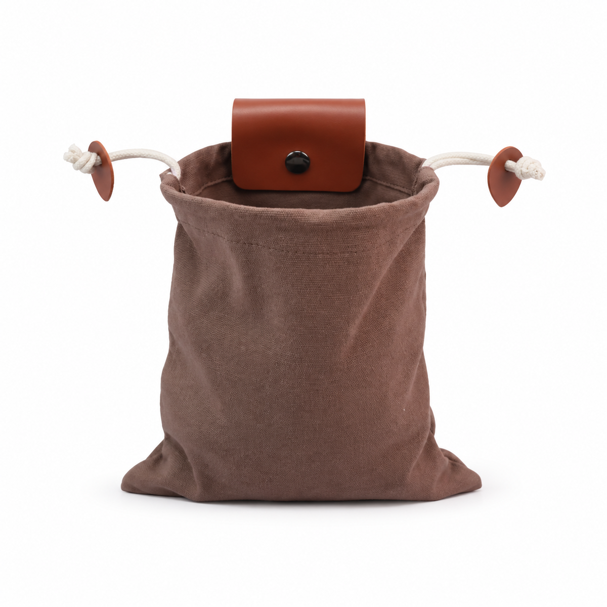 Brown Drawstring Waist Belt Attachment Pouch