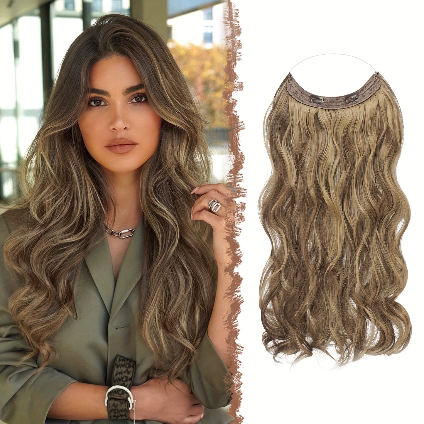 Dark Blonde 18/20 Inch Curly Wave Hair Extensions | Heat-Resistant Synthetic Fiber