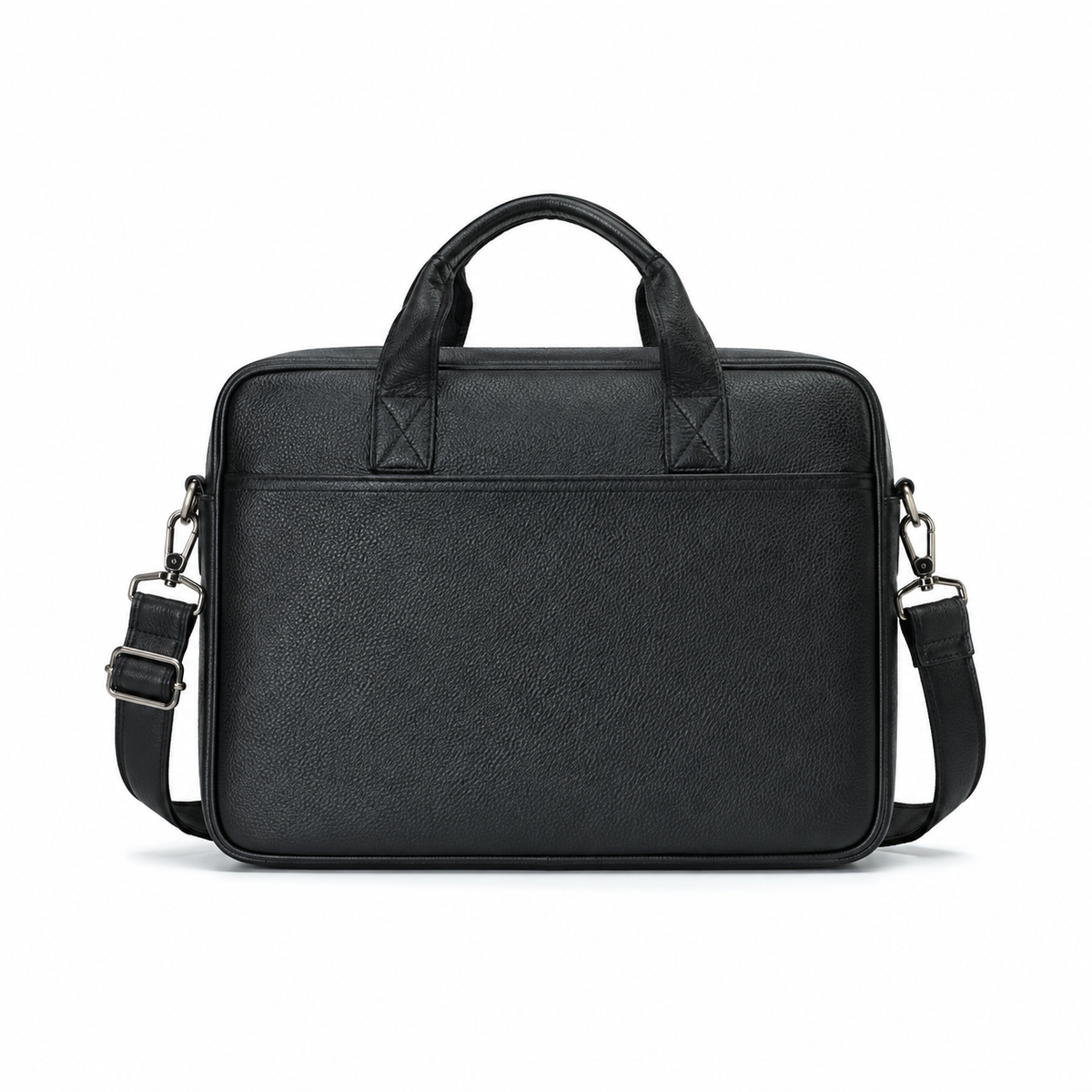 Premium Black Leather Laptop Briefcase Bag