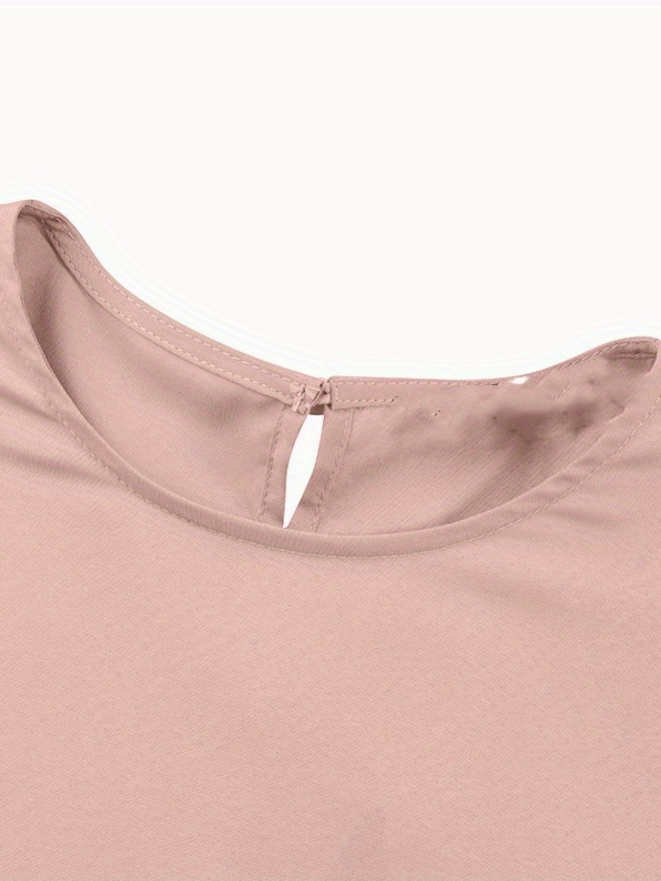 Elegant Women's Long Dress in Solid Color with Lantern Sleeves and Round Neckline
