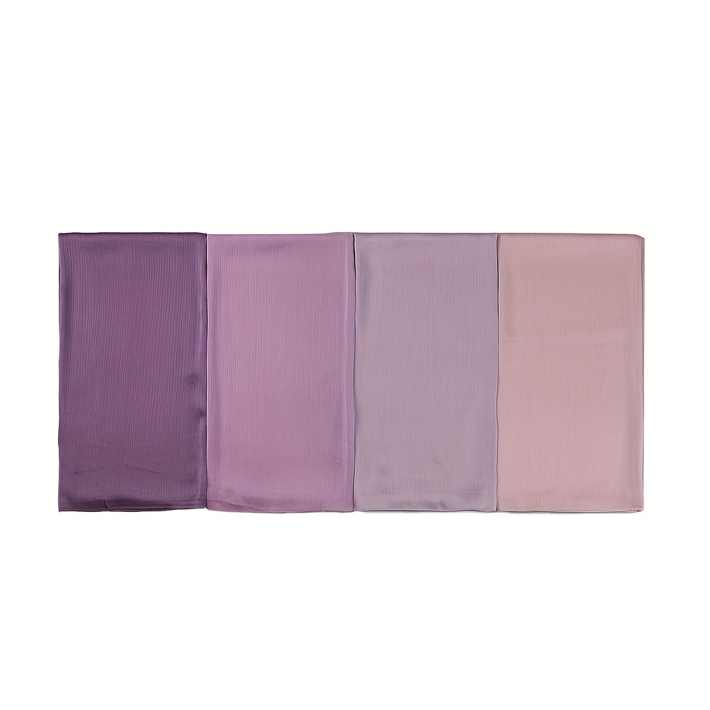 Ladies Elegant Solid Color Bamboo Woven Hijab Scarf | 4pcs/PC | Polyester | Hand Wash or Professional Dry Clean | for Ramadan | Elegant
