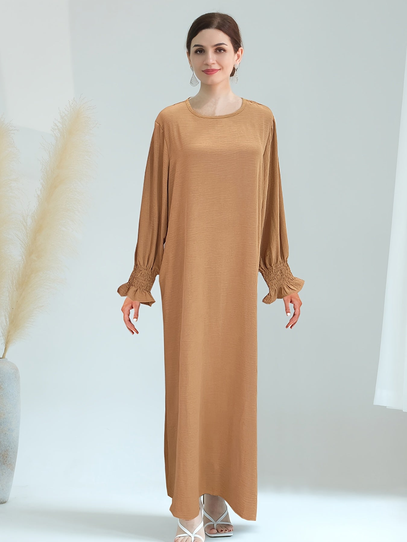 Soft Crepe Material With Pocket Muslim Lady Abaya Prayer Abaya