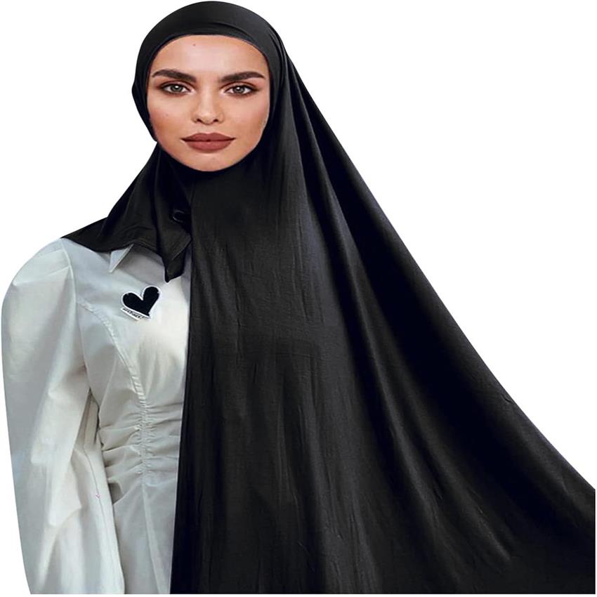 Muslim Hijab Scarf - Elegant Long Prayer Shawl, Lightweight Islamic Khimar Abaya for Women, Modest Muslim Clothing Accessory for Daily & Special Occasions - Easy-Care Hijab Scarf