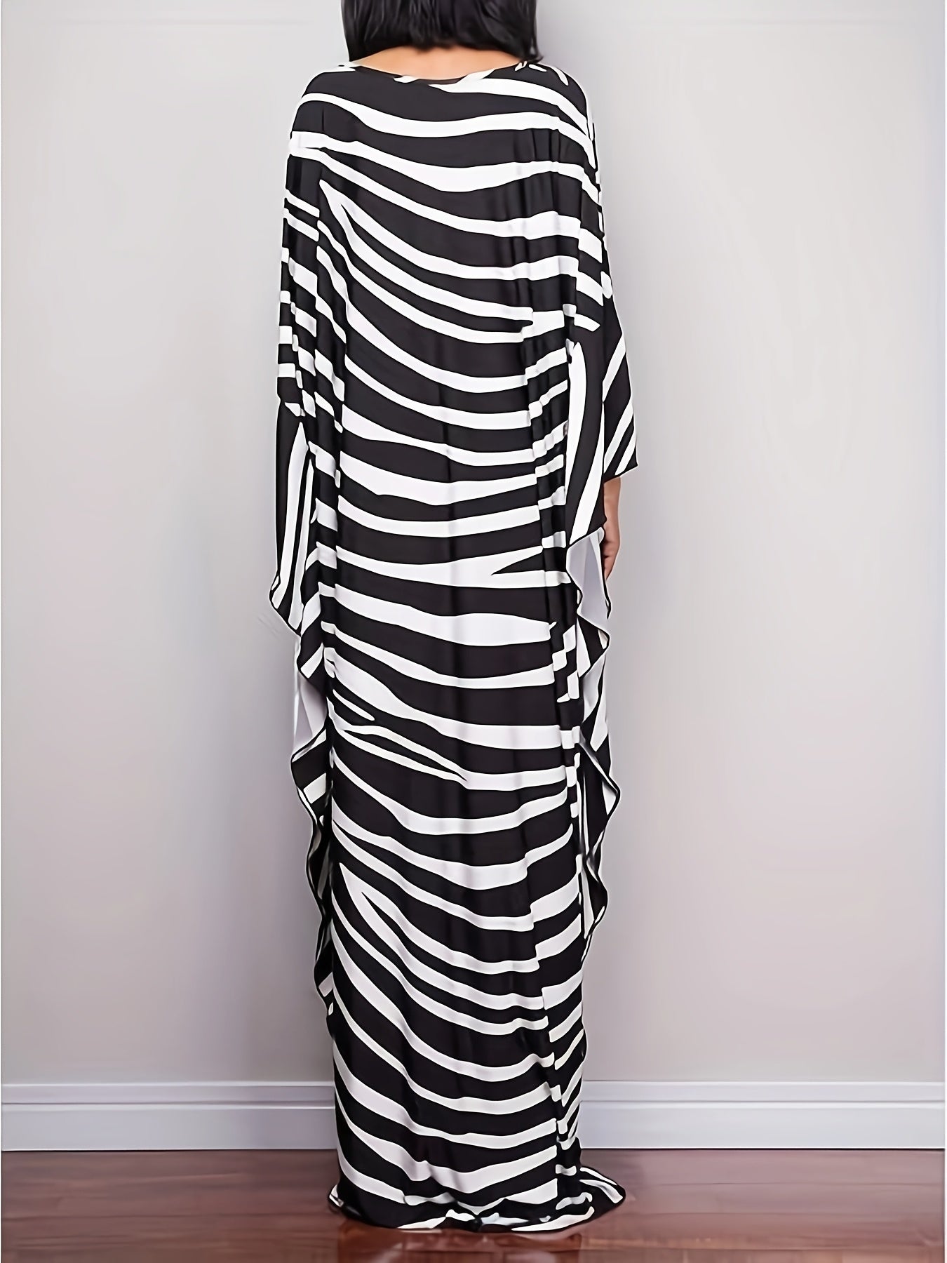 Plus Size, Women Ethnic Print Kaftan Beach Dress Plus Size Swimsuit Cover Up