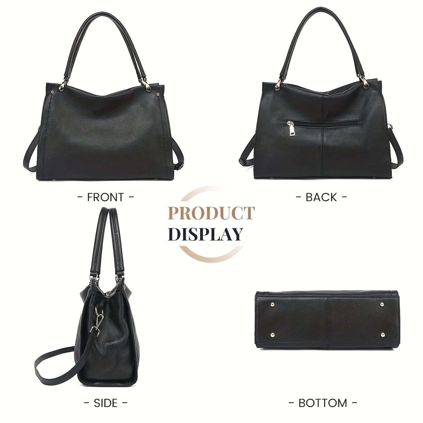 Elegant Leather Handbag, Women's Tote Bag, Versatile Single Shoulder Sling Bag