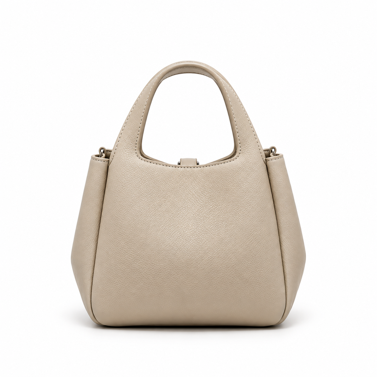 Elegant Pebbled Leather Structured Tote Handbag